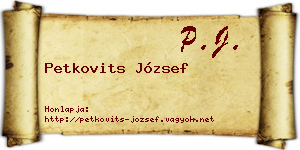 Petkovits József névjegykártya
