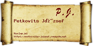 Petkovits József névjegykártya